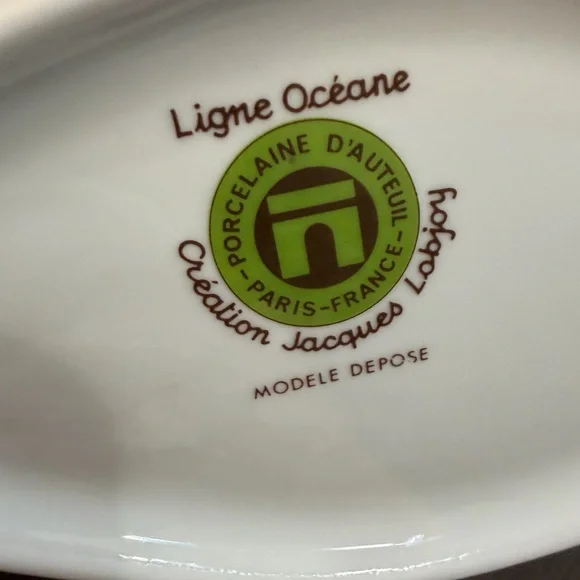 Vintage Porcelaine D'auteuil Ligne Marine oval fish/tapas plates - Picture 4 of 4